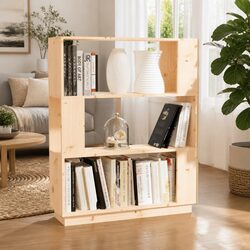 Solid Pine Wood Book Cabinet 80x25x101cm Room Divider