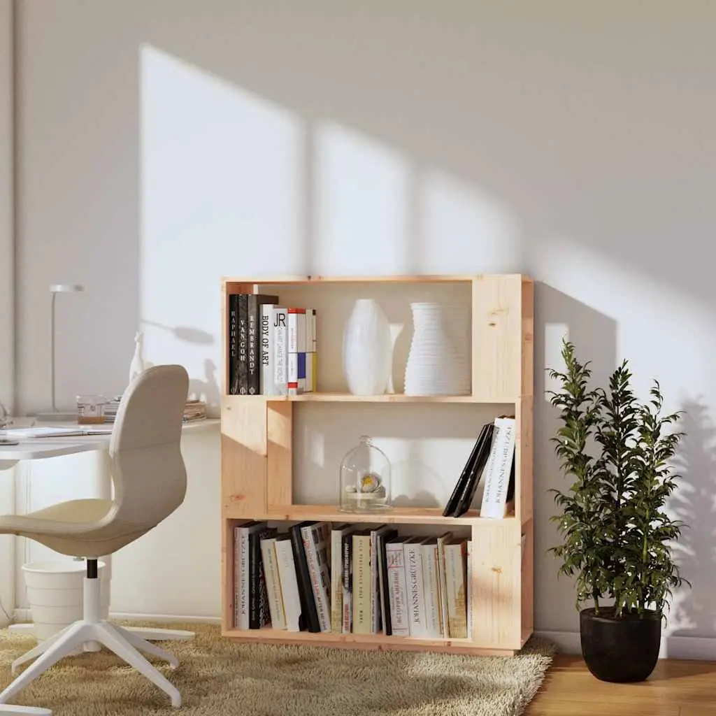 Solid Pine Wood Book Cabinet 80x25x101cm Room Divider