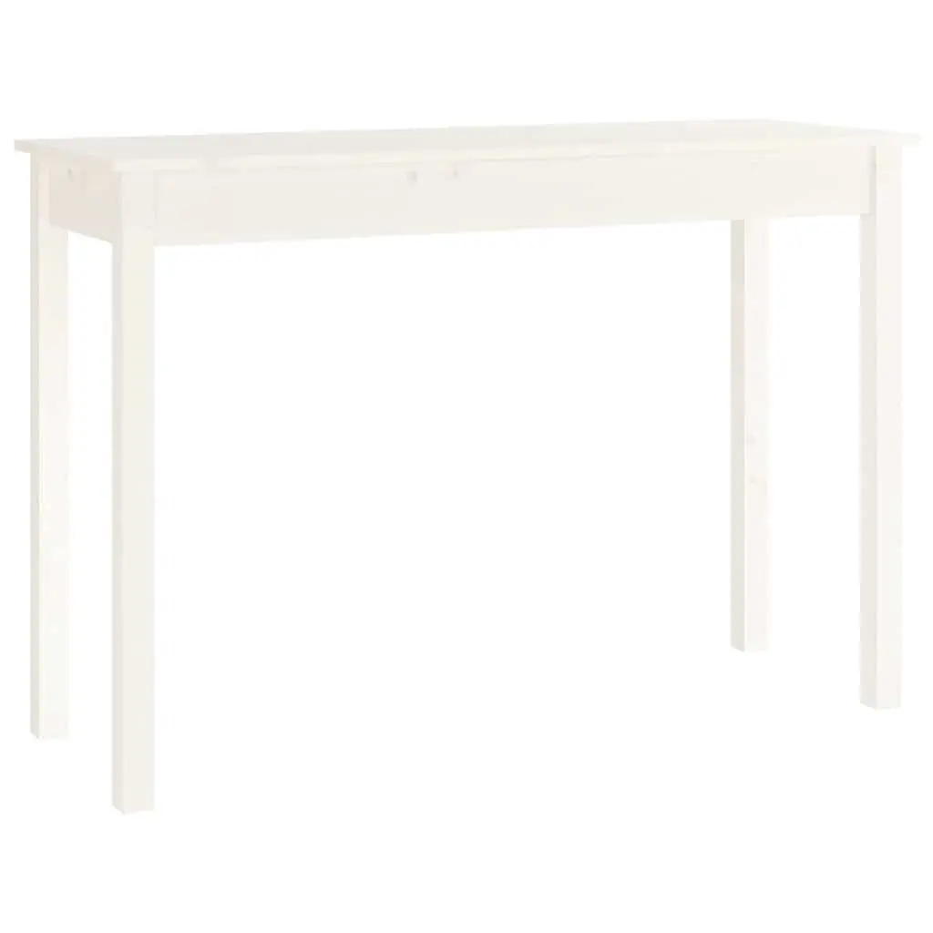White Console Table 110x40x75 cm in Pine Wood