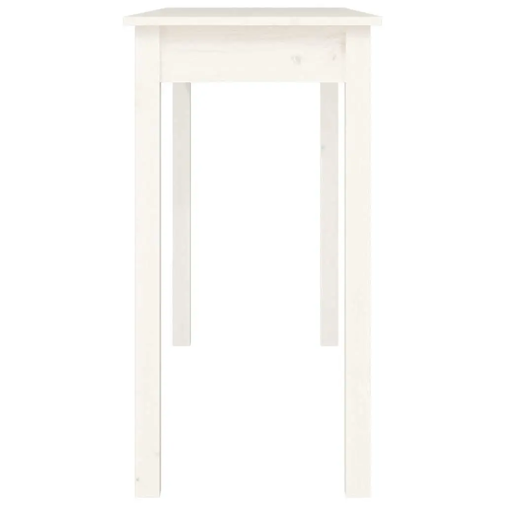 White Console Table 110x40x75 cm in Pine Wood
