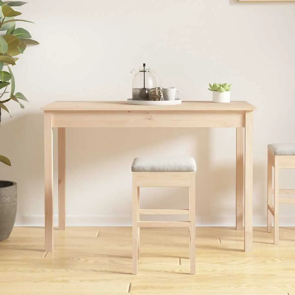 Brown Solid Pine Wood Dining Table 110x55x75cm