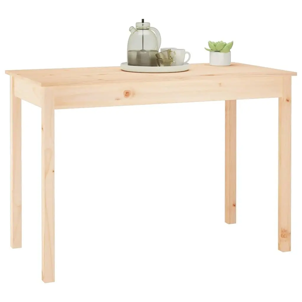 Brown Solid Pine Wood Dining Table 110x55x75cm