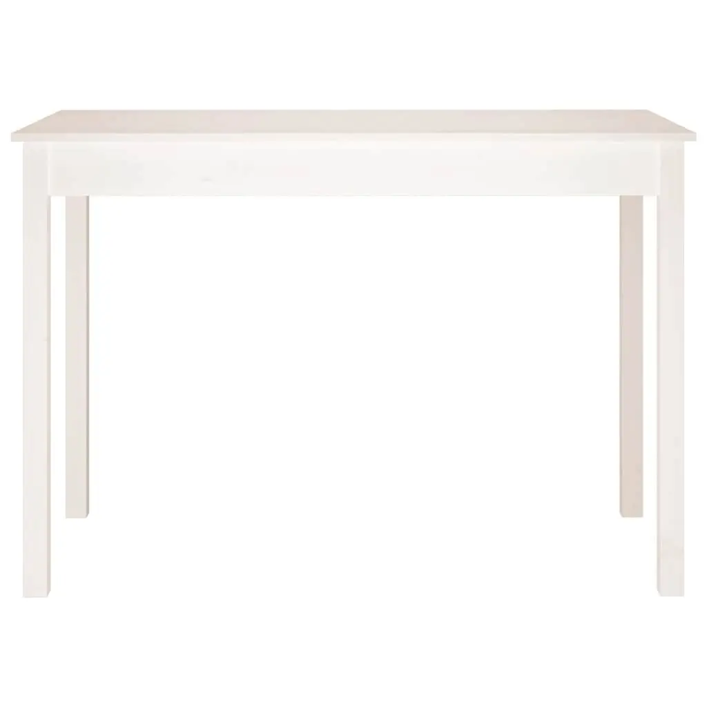 White Dining Table 110x55x75 cm in Solid Pine