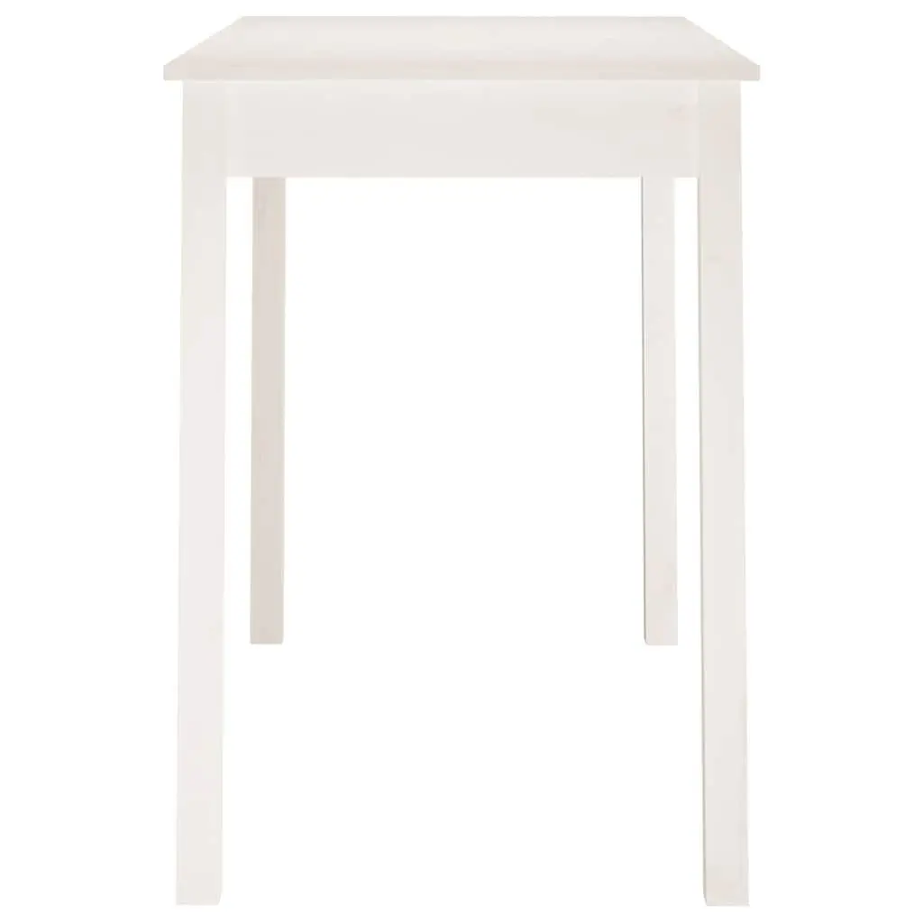 White Dining Table 110x55x75 cm in Solid Pine