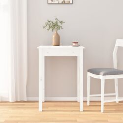 Dining Table White 55x55x75 cm Solid Pine Wood Kitchen Room Furniture Minimalist