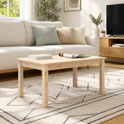 Brown Wooden Coffee Table 80x50x40 cm for Living Room