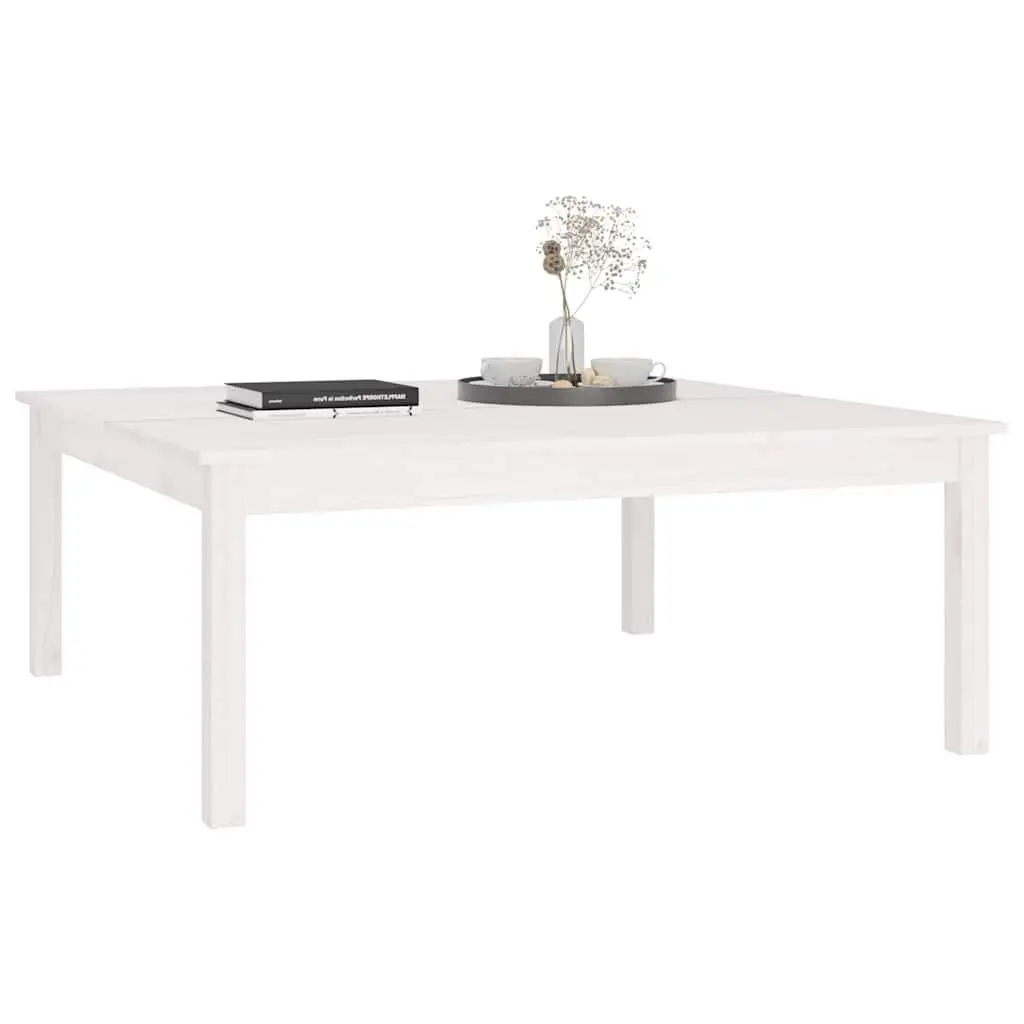 White Coffee Table 100x100x40 cm in Pine Wood