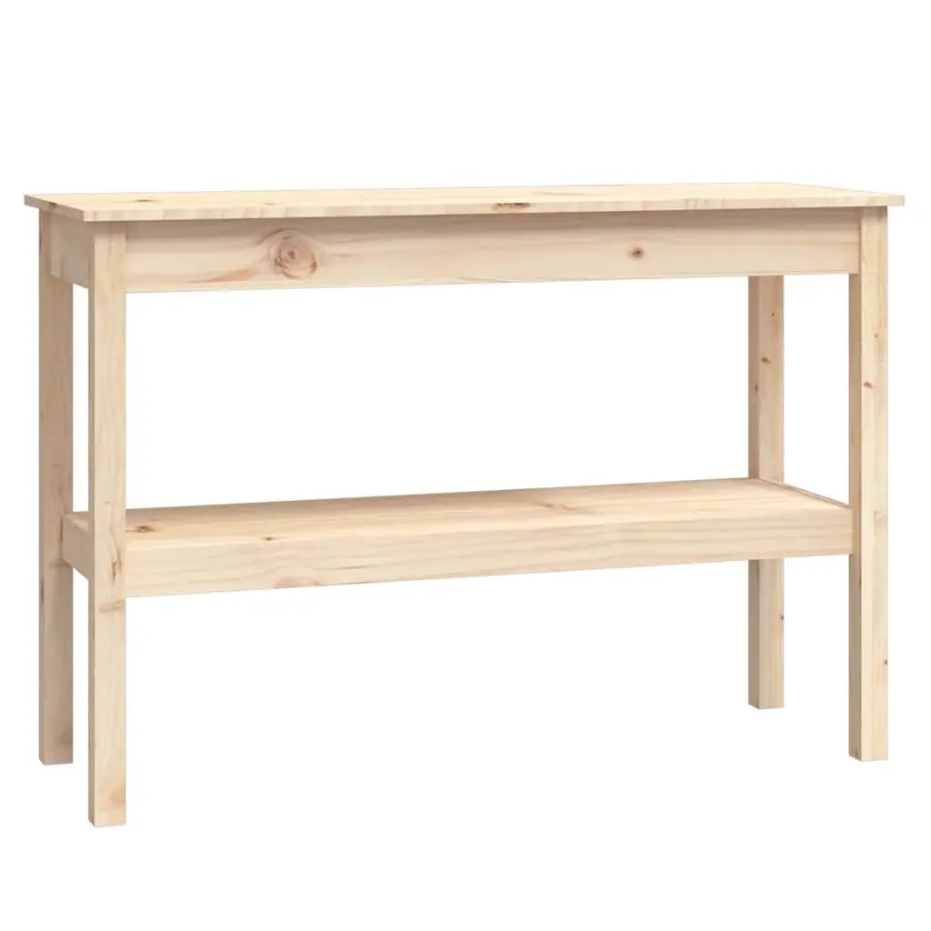 Solid Pine Wood Console Table with Storage