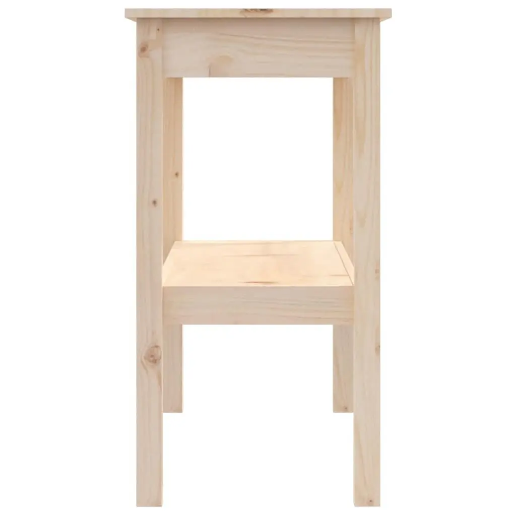 Solid Pine Wood Console Table with Storage