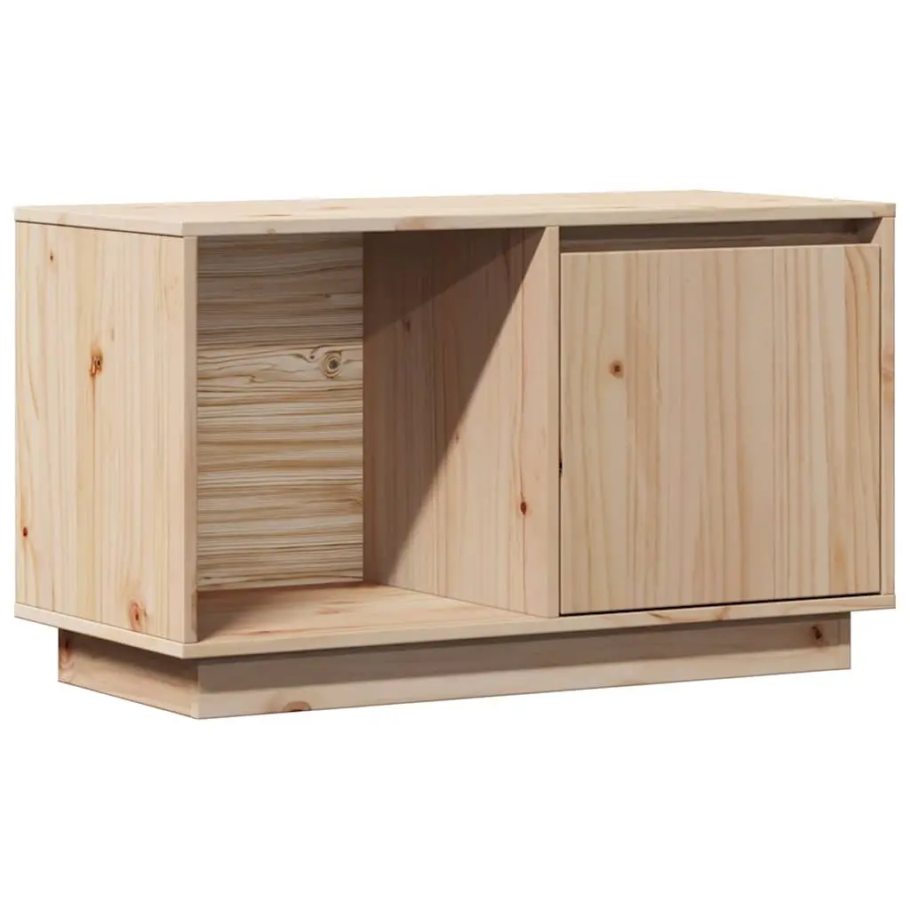 Solid Pine Wood TV Cabinet 74x35x44 cm Brown Storage Unit