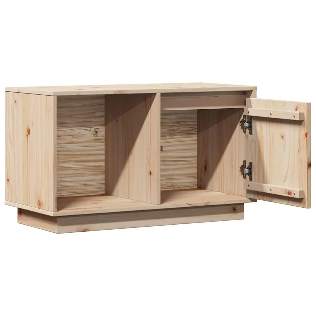 Solid Pine Wood TV Cabinet 74x35x44 cm Brown Storage Unit