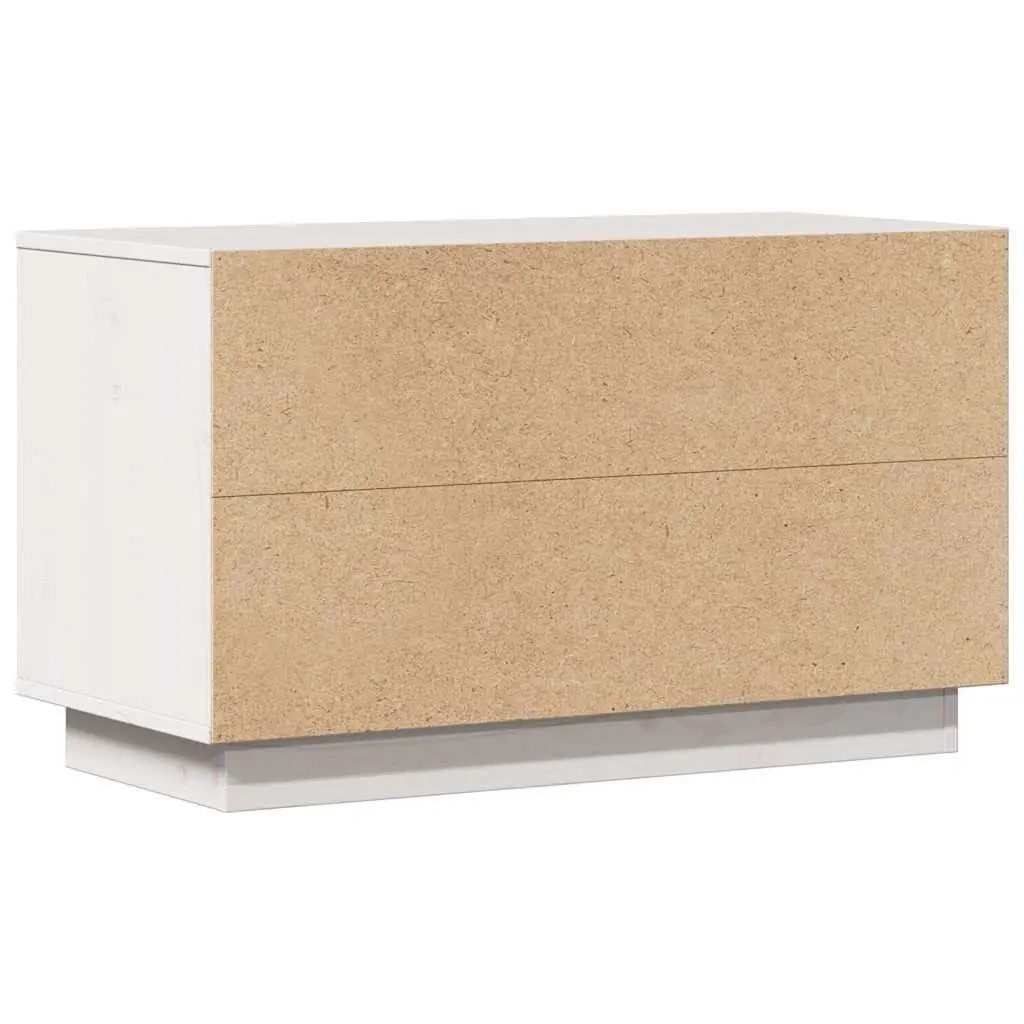 White TV Cabinet in Solid Pine Wood, 74x35x44 cm