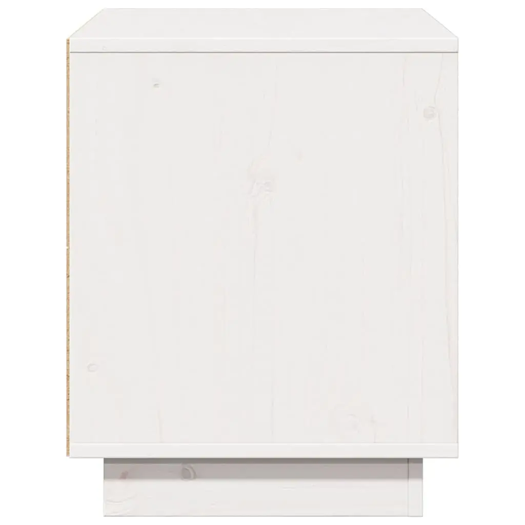 White TV Cabinet in Solid Pine Wood, 74x35x44 cm