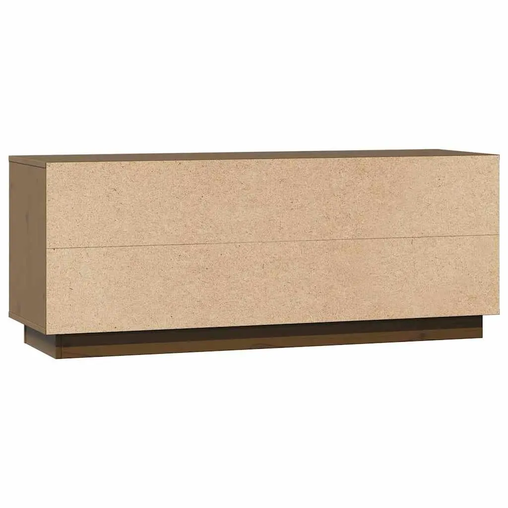 TV Cabinet Solid Pine Wood 110.5 x 35 x 44 cm Honey Brown Media Storage Unit Living Room Furniture