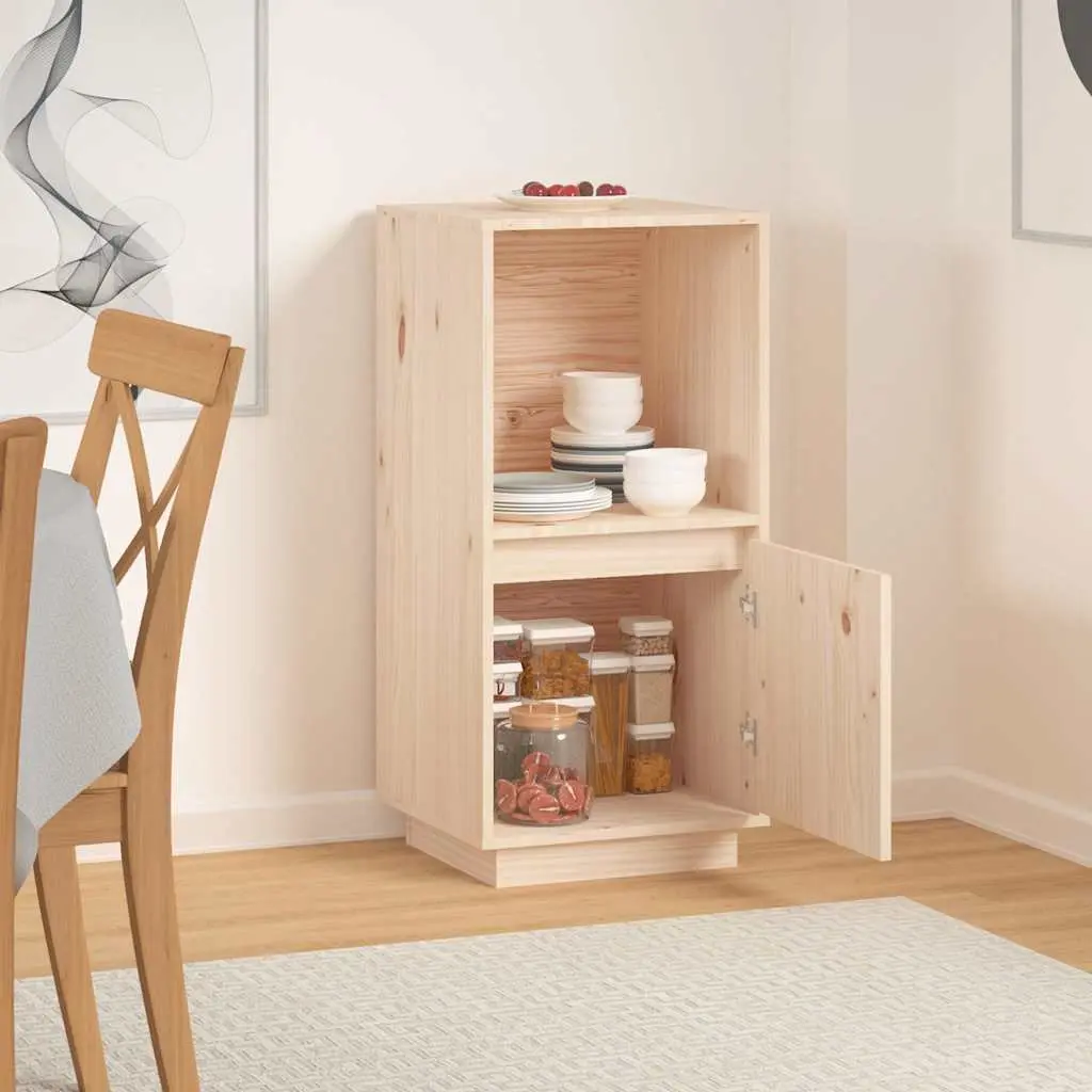 Brown Sideboard in Solid Pine Wood, 38x35x80 cm