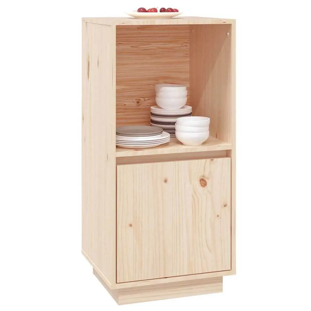 Brown Sideboard in Solid Pine Wood, 38x35x80 cm