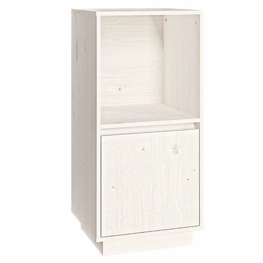 Solid Pine Wood Sideboard Cabinet in White Finish