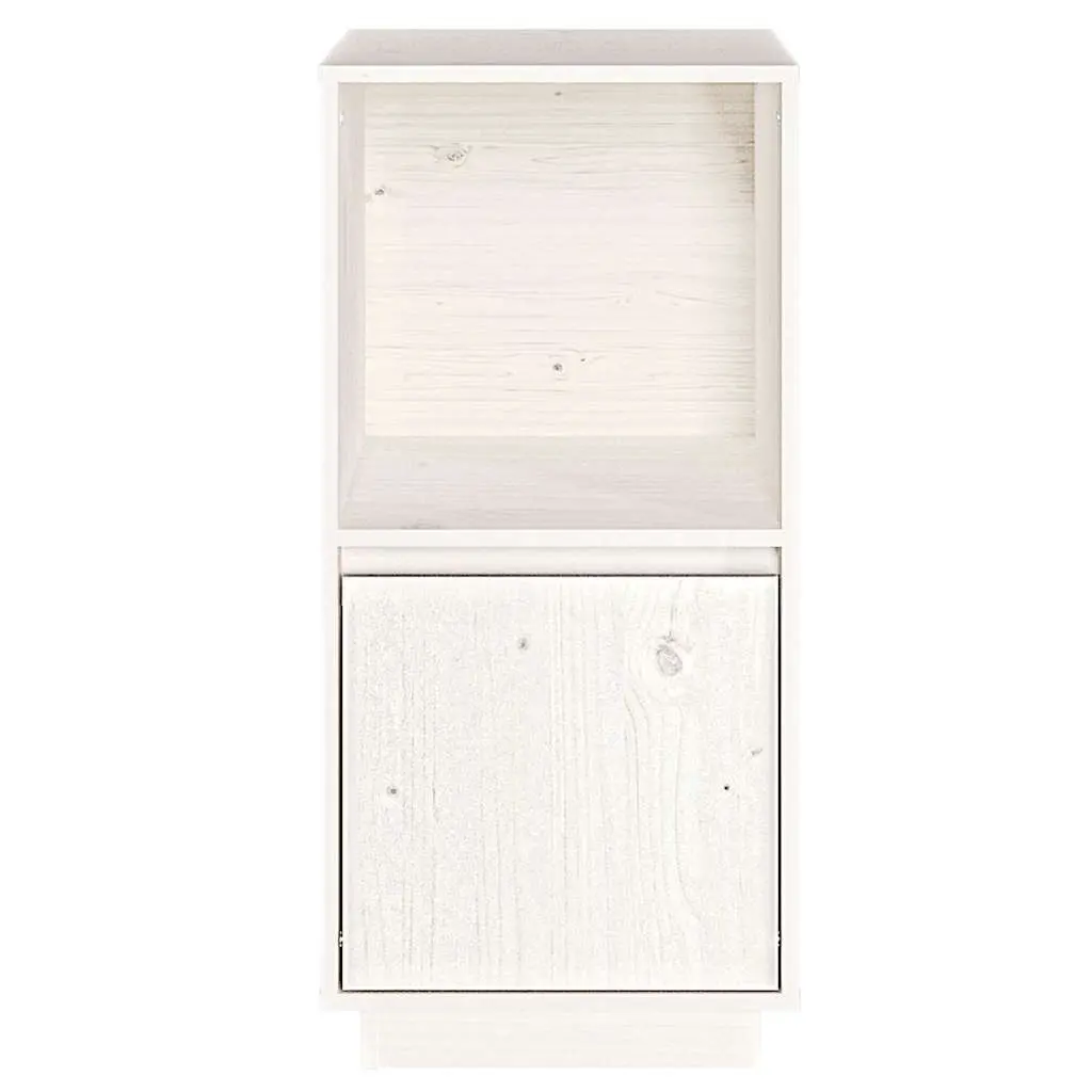 Solid Pine Wood Sideboard Cabinet in White Finish