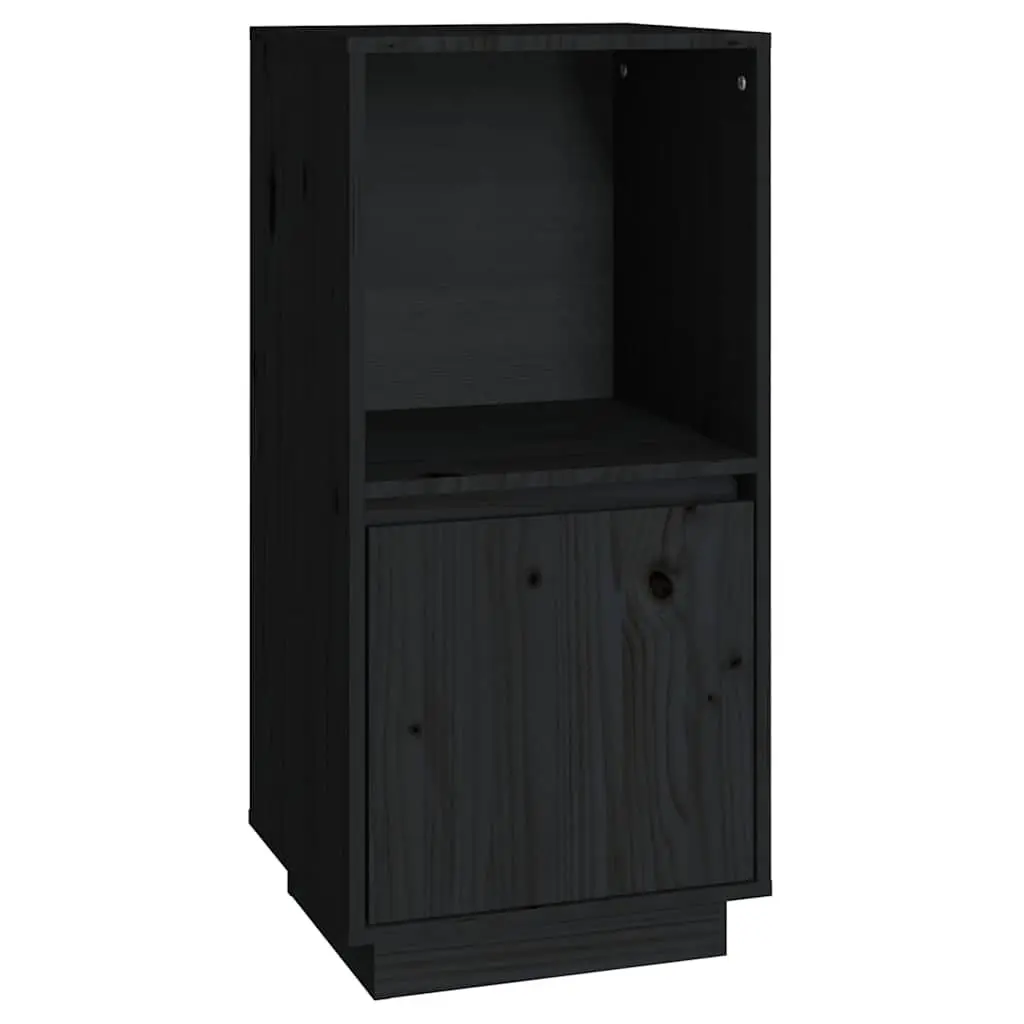 Black Sideboard Cabinet in Solid Pine Wood