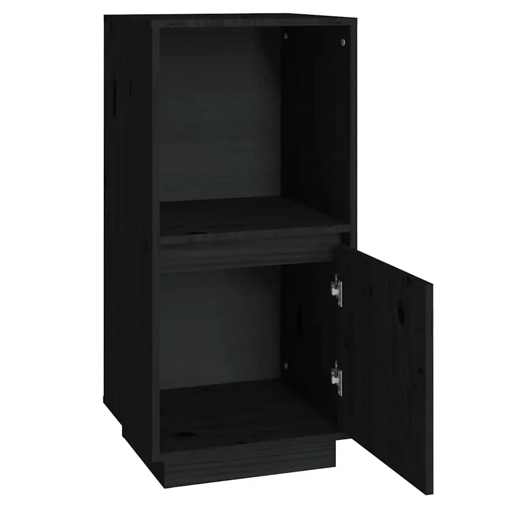 Black Sideboard Cabinet in Solid Pine Wood
