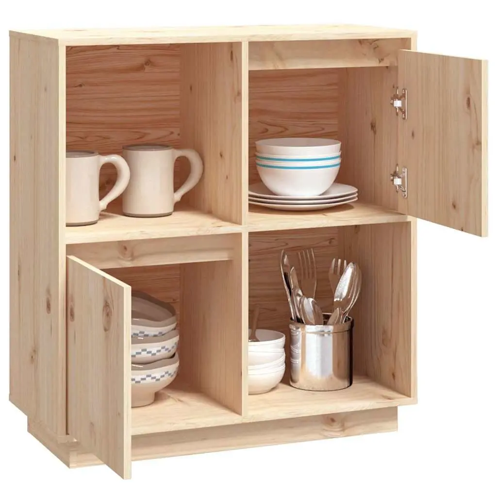 Solid Wood Pine Sideboard 74x35x80cm