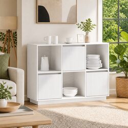 Stylish White Sideboard 110.5x35x80cm in Solid Pine
