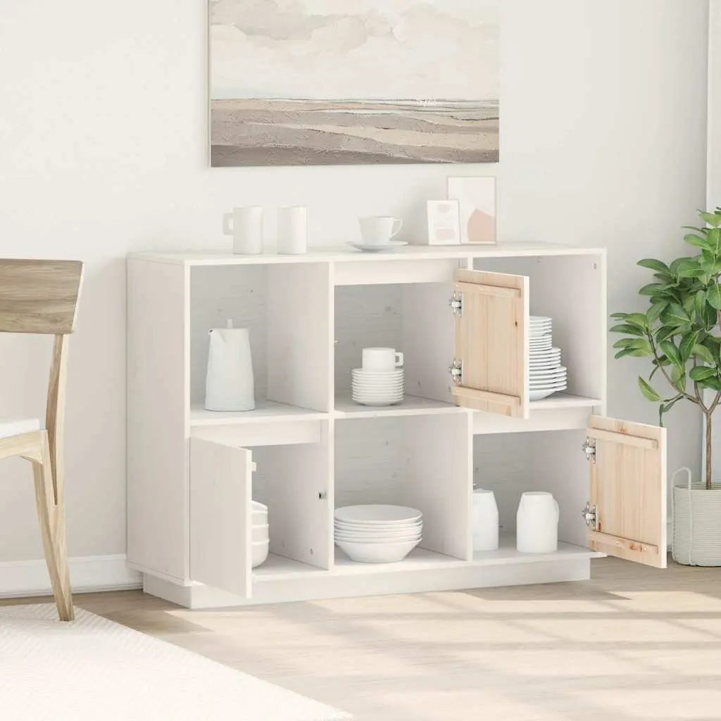White Sideboard 110.5x35x80cm in Solid Pine