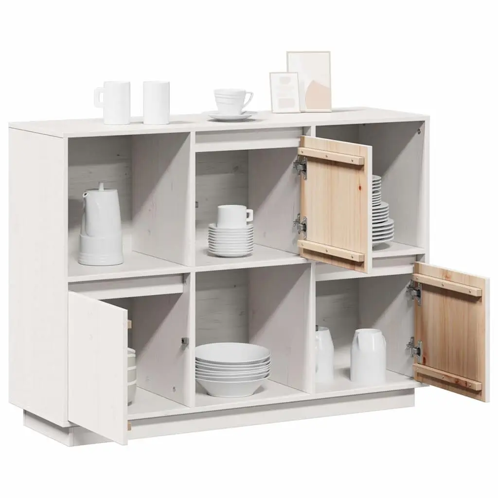 White Sideboard 110.5x35x80cm in Solid Pine