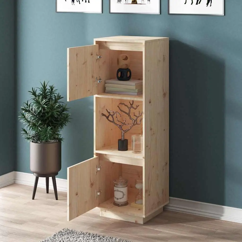 Highboard Solid Wood Pine 38x35x117cm Brown