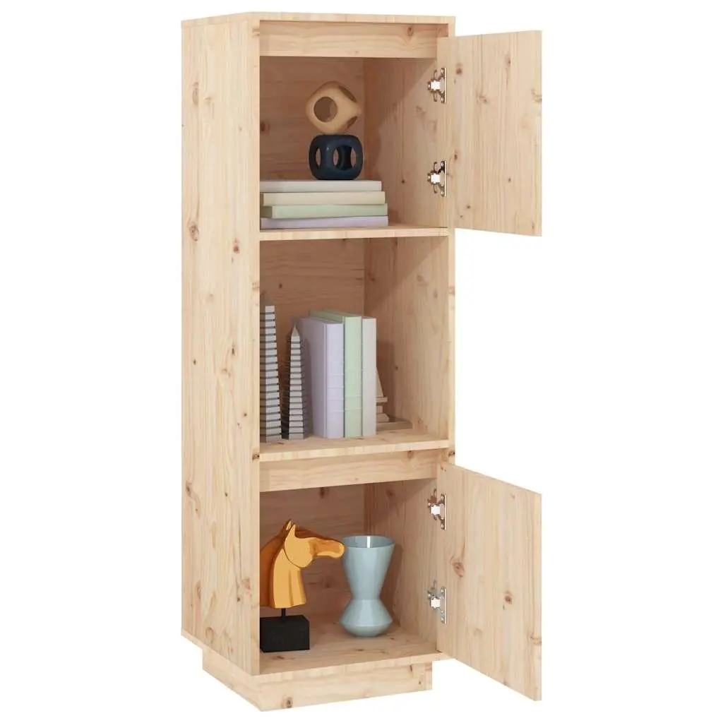 Highboard Solid Wood Pine 38x35x117cm Brown