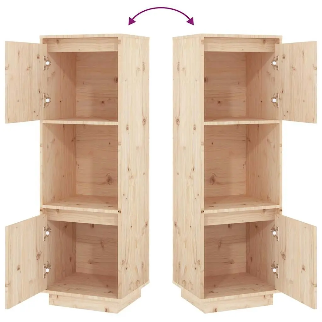Highboard Solid Wood Pine 38x35x117cm Brown