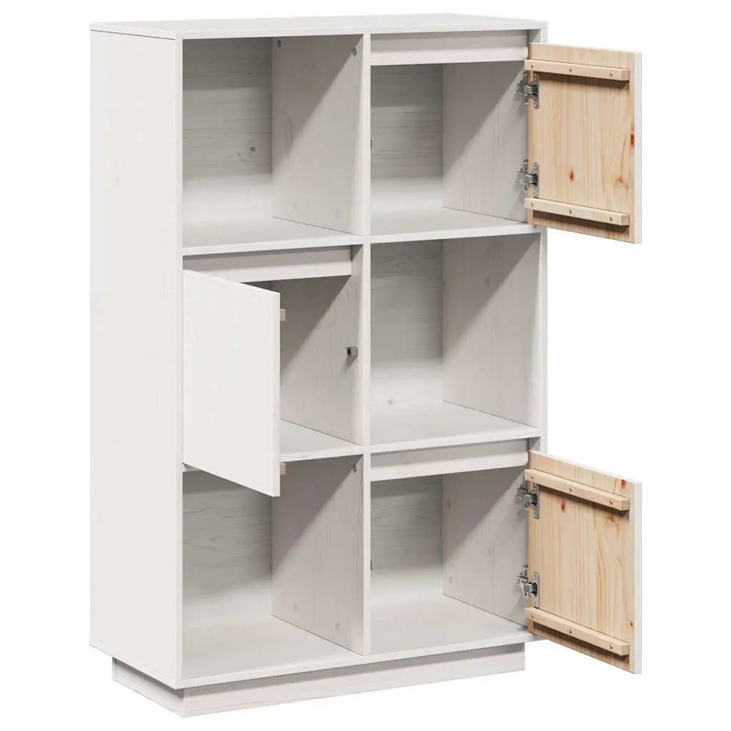 Solid Pine Wood Highboard Storage Cabinet 74x35x117cm
