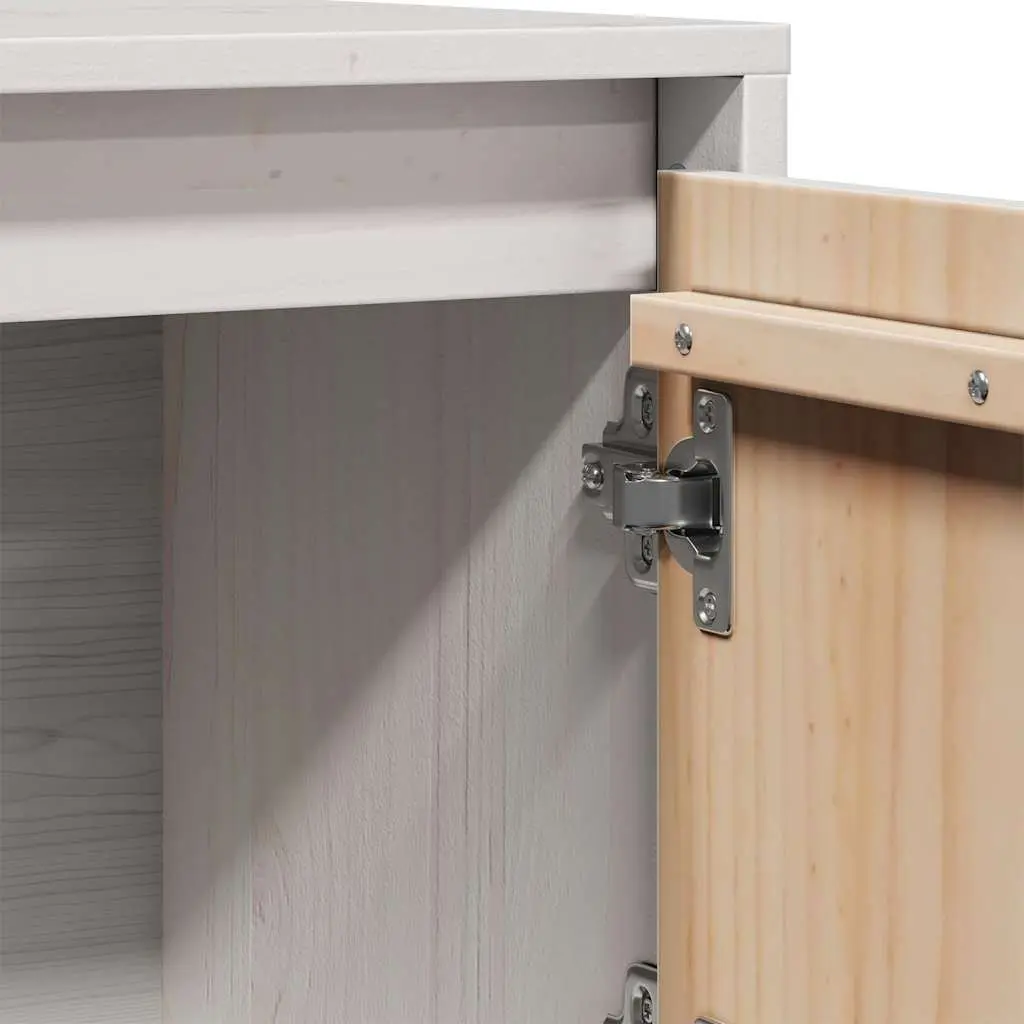 Solid Pine Wood Highboard Storage Cabinet 74x35x117cm