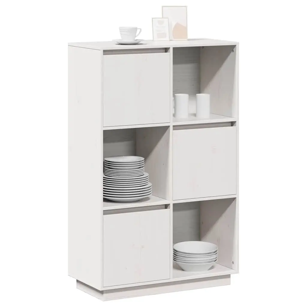 Solid Pine Wood Highboard Storage Cabinet 74x35x117cm