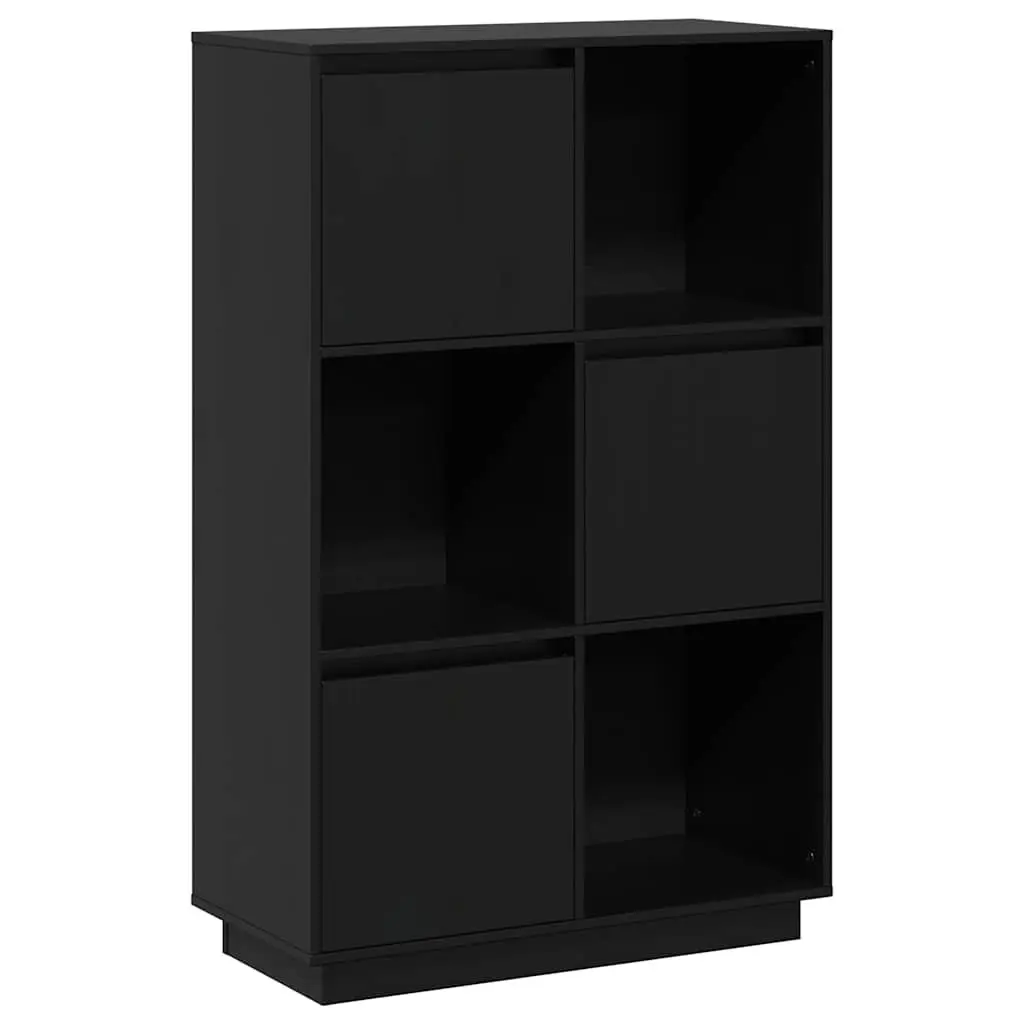 Solid Pine Wood Highboard in Black