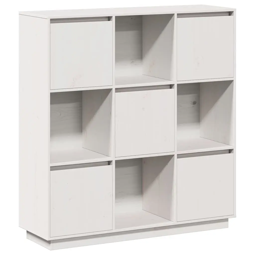 Solid Pine Wood White Highboard Cabinet with 5 Doors