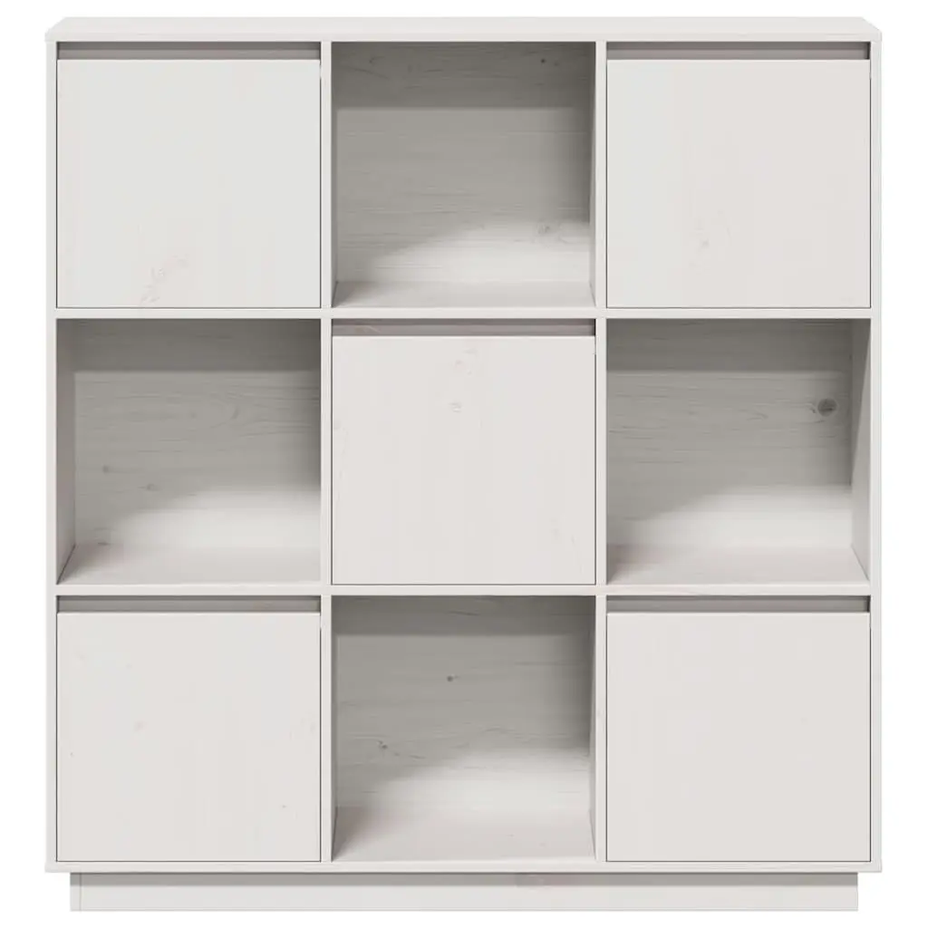 Solid Pine Wood White Highboard Cabinet with 5 Doors