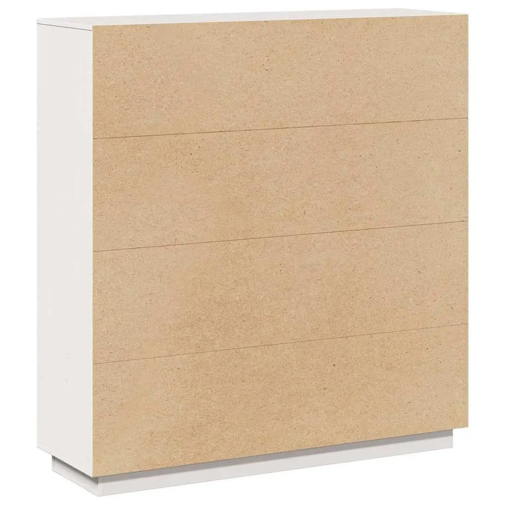 Solid Pine Wood White Highboard Cabinet with 5 Doors