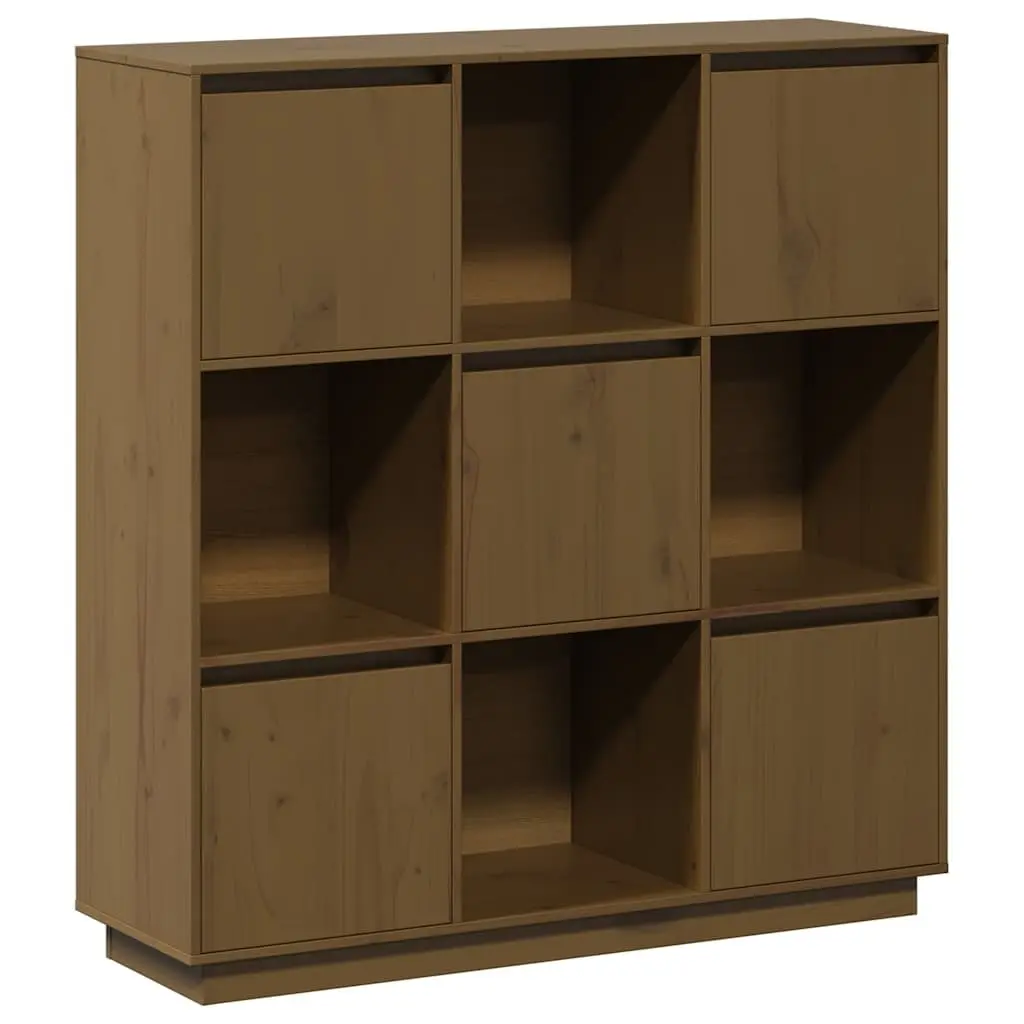 Solid Pine Wood Highboard Storage Cabinet with 5 Doors