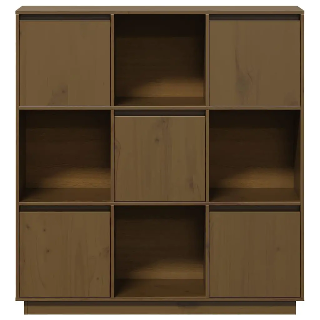 Solid Pine Wood Highboard Storage Cabinet with 5 Doors