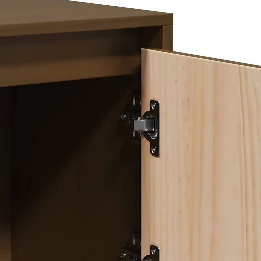 Solid Pine Wood Highboard Storage Cabinet with 5 Doors