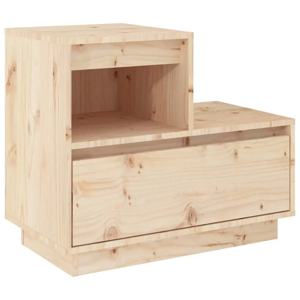 Solid Wood Pine Bedside Cabinet with Storage