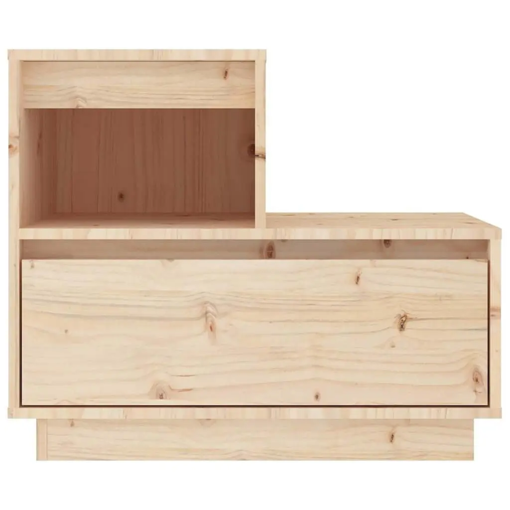 Solid Wood Pine Bedside Cabinet with Storage