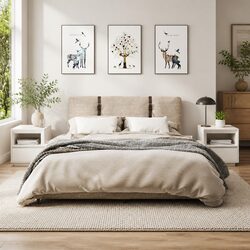 Elegant White Bedside Cabinets 2 pcs Solid Pine Wood