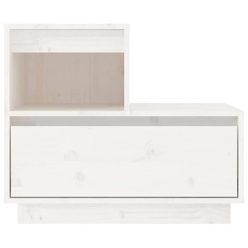 White Bedside Cabinets 2 pcs Solid Pine Wood