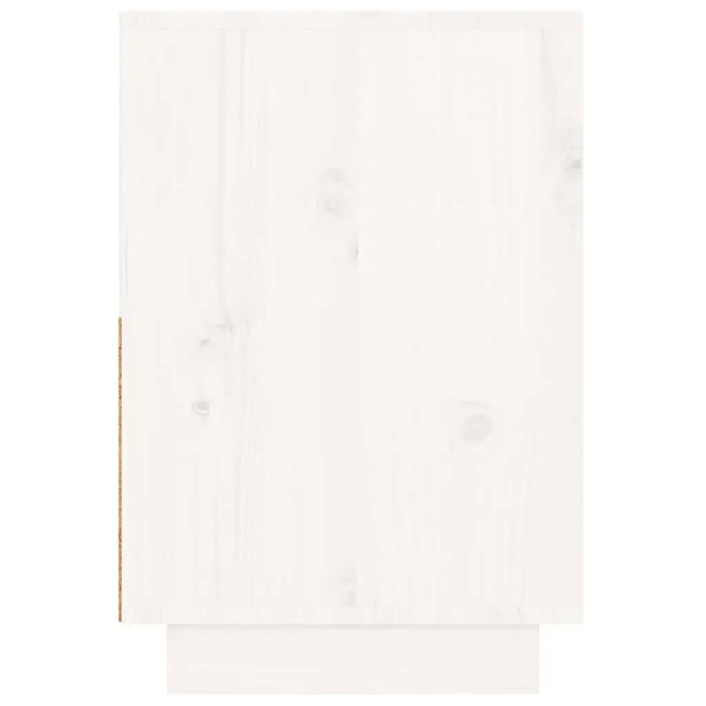 White Bedside Cabinets 2 pcs Solid Pine Wood