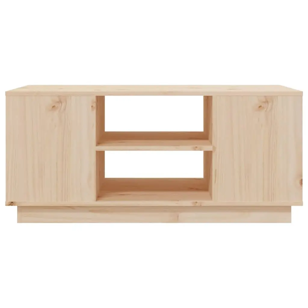 Solid Pine Wood Coffee Table with Storage Compartments