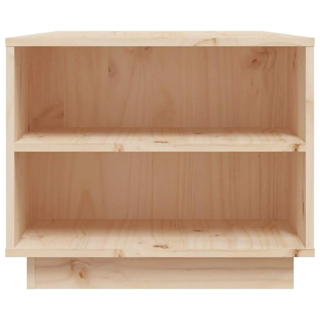 Solid Pine Wood Coffee Table with Storage Compartments