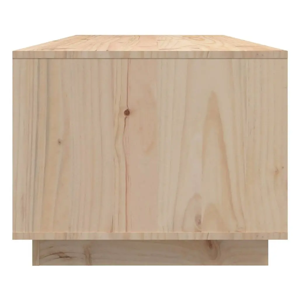 Brown Solid Pine Wood Coffee Table with Storage Compartment