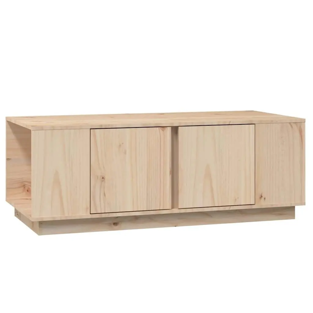 Solid Pine Wood Coffee Table with Storage Compartment